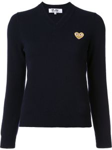 Comme Des Garçons Play heart v-neck jumper - Bleu