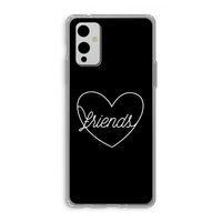 Friends heart black: OnePlus 9 Transparant Hoesje