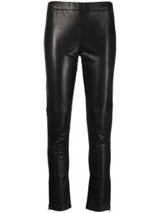 P.A.R.O.S.H. pantalon en cuir à chevilles zippées - Noir