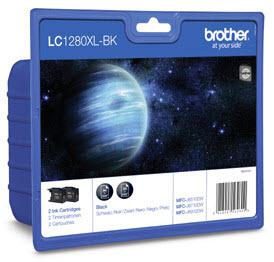 Brother Inktcartridge LC-1280XLBK Origineel 2-pack Zwart LC1280XLBKBP2DR