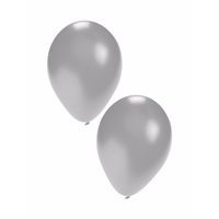 10x stuks Zilveren party ballonnen 27 cm - thumbnail