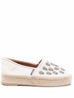 Philipp Plein espadrilles en cuir à ornements en cristal - Blanc - thumbnail