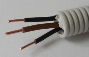 Flexibele buis 16mm met draad 1 x BR 2,5mm + 2 x ZW 1,5mm rol 100 meter