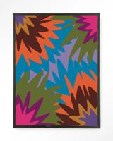 Urban Cotton Wandkleed 'Fireworks' 145 x 190cm in Floating Frame - black