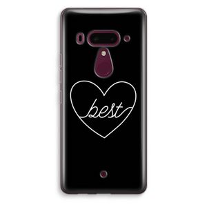 Best heart black: HTC U12+ Transparant Hoesje