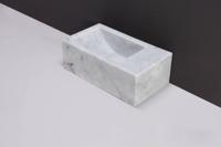 Forzalaqua Venetia XS Fontein Links 29x16x10 cm zonder kraangat Carrara Marmer Gepolijst