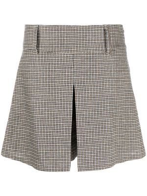 Brunello Cucinelli jupe-short à motif pied-de-poule - Tons neutres