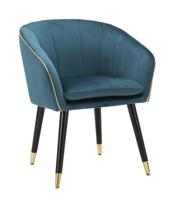 FAUTEUIL PARIJS TEAL/GOUD CM 62X58X78