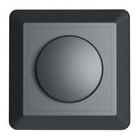 Afdekmateriaal met dimmerknop - Geschikt voor LED Dimmers - Incl. centraalplaat en raamwerk - Druk/draaischakelaar - Mat zwart