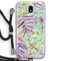 Tropical Palms Blue: Samsung Galaxy J5 (2017) Transparant Hoesje met koord