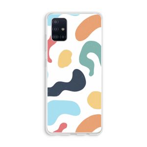 Memphis Shapes Blue: Galaxy A51 4G Transparant Hoesje