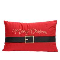 Kussen polyester L50b30h8 cm rood Decoris - Decoris