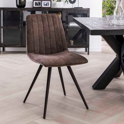 Eetkamerstoel 'Cora' Velvet, kleur Taupe