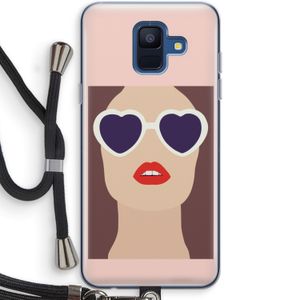 Red lips: Samsung Galaxy A6 (2018) Transparant Hoesje met koord