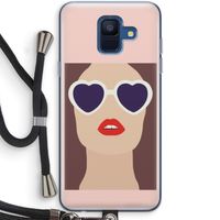 Red lips: Samsung Galaxy A6 (2018) Transparant Hoesje met koord