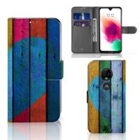 Motorola Moto G7 | G7 Plus | Book Style Case | Wood Heart - Cadeau voor je Vriend Motorola Moto G7 | G7 Plus | Book Style Case | Wood Heart - Cadeau voor je Vriend