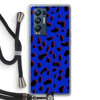 Blue Leopard: Oppo Find X3 Neo Transparant Hoesje met koord