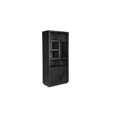 Boekenkast Brussels Black | 5 compartments - 2 doors