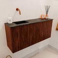 Toiletmeubel Mondiaz Joya Dlux | 90 cm | Meubelkleur Ruby | Faye wastafel Lava Wasbak Links | Zonder kraangat(en)