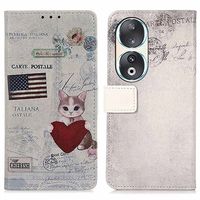 Honor 90 Glam Series Portemonnee Hoesje - Kat - thumbnail