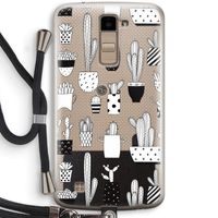 Cactusmotief: LG K10 (2016) Transparant Hoesje met koord