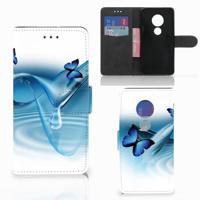 Motorola Moto G7 Play | Telefoonhoesje | Met pasjeshouder | Vlinders