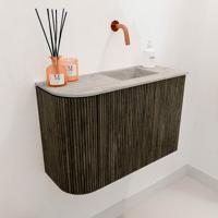 Toiletmeubel Mondiaz Joya Dlux | 61.6 cm | Meubelkleur Shadow | Faye wastafel Glace Wasbak Rechts | Zonder kraangat(en) Toiletmeubel Mondiaz Joya Dlux | 61.6 cm | Meubelkleur Shadow | Faye wastafel Glace Wasbak Rechts | Zonder kraangat(en)