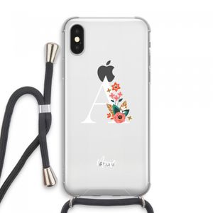 Pink Bouquet: iPhone XS Max Transparant Hoesje met koord
