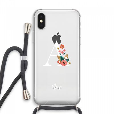 Pink Bouquet: iPhone XS Max Transparant Hoesje met koord