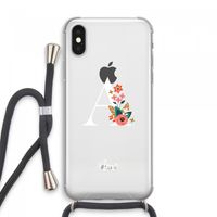 Pink Bouquet: iPhone XS Max Transparant Hoesje met koord