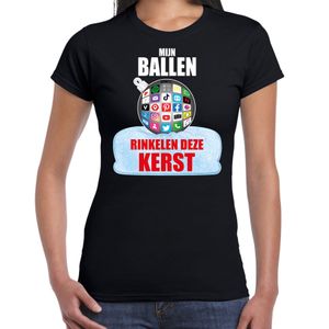 Rinkelende Kerstbal shirt / Kerst outfit Mijn ballen rinkelen deze Kerst zwart voor dames