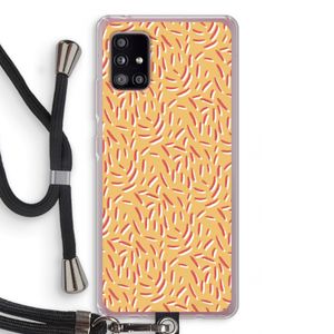 Camouflage: Samsung Galaxy A51 5G Transparant Hoesje met koord