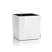 LECHUZA Cube Premium 40 bloempot - complete set, glanzend wit