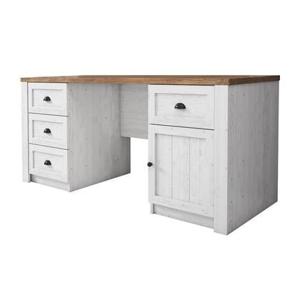 Meubella Bureau Parello - Wit - Eiken - 160 cm