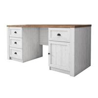 Meubella Bureau Parello - Wit - Eiken - 160 cm