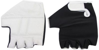 Hzb comfort leather lycra fiets / fitness handschoen zwart-wit xxl