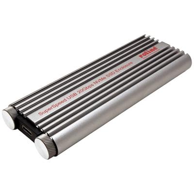Roline M.2 HDD-behuizing USB-C 3.2 Gen 2x2 20 GBit/s M.2 PCIe NVMe 2230, 2242, 2260, 2280 16.01.4147