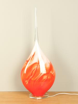 Glaskunst Schemerlamp rood met rechte punt