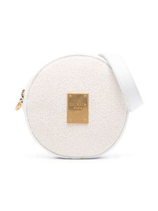 Balmain Kids sac porté épaule à plaque logo - Blanc