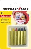 Eberhard Faber EF-579106 Schminkstiften Klein, Set 6 Kleuren Op Blisterkaart