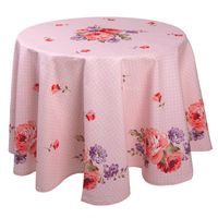 HAES DECO - Rond Tafellaken - Ø 170 cm - 100% Katoen - Dotty Rose - thumbnail