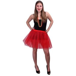 Tule rokje voor dames - carnaval verkleed rokje - rood - doorzichtige stof