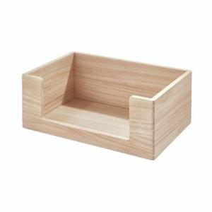 iDesign - Opbergbox, Open, 25.5 x 38 x 15 cm, Paulownia Hout, Beige -