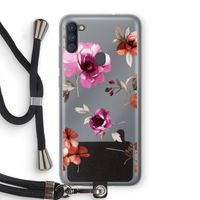 Geschilderde bloemen: Samsung Galaxy A11 Transparant Hoesje met koord