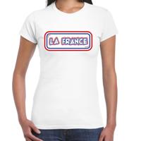 Verkleed T-shirt voor dames - Frankrijk - wit - supporter - themafeest