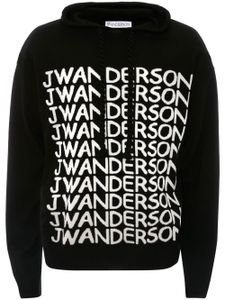 JW Anderson hoodie à logo intarsia - Noir