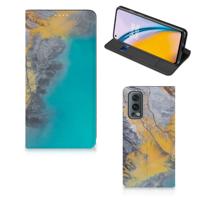 OnePlus Nord 2 5G | Standcase | Marble Blue Gold