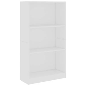 vidaXL Boekenkast met 3 schappen 60x24x109 cm bewerkt hout wit