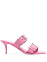 Alexander McQueen sandales en cuir à boucles 72 mm - Rose - thumbnail