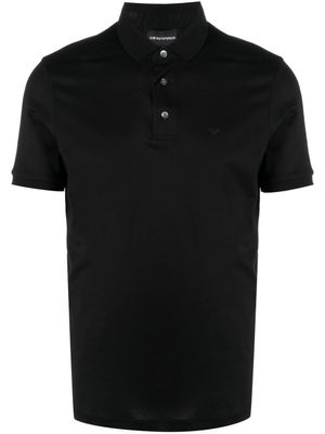 Emporio Armani polo à logo imprimé - Noir